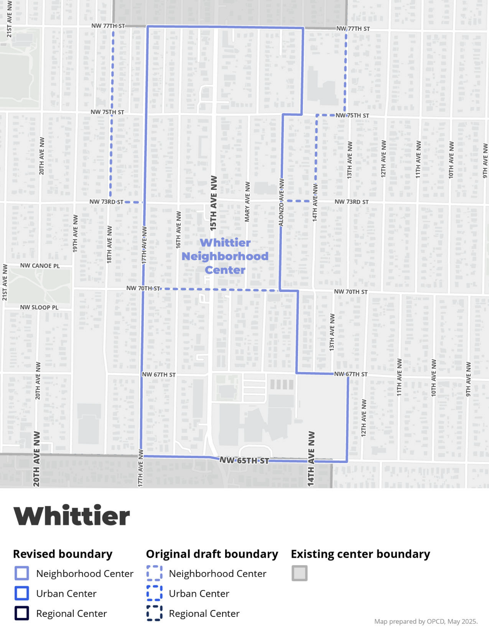 Whittier Heights Proposed Neighborhood Center Boundaries Map